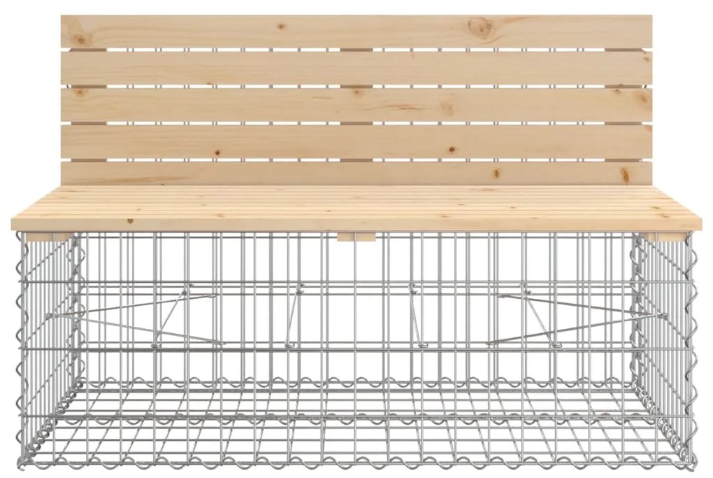 Banco de jardim c/ design gabião 347x71x65,5 cm pinho maciço