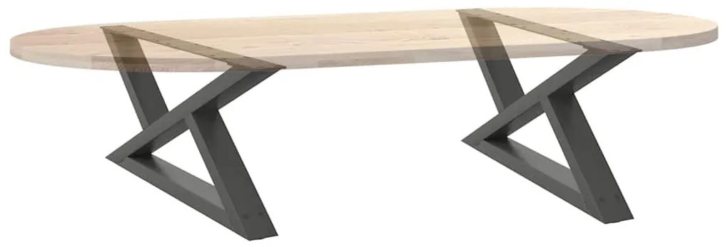 Pés para mesa de centro 2 peças antracite 70x(30-31,3) cm aço