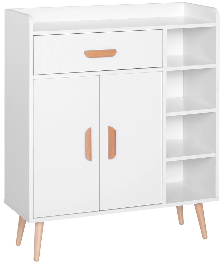 HOMCOM Aparador multiuso para cozinha sala de jantar 80x29,5x96cm branco| Aosom Portugal