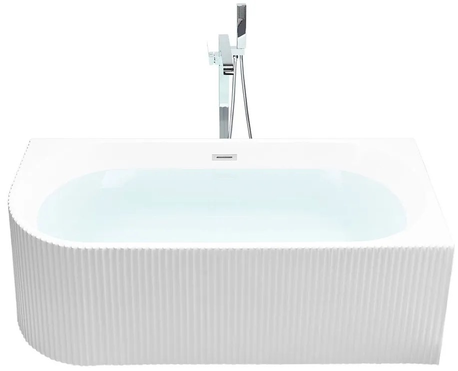 Banheira de canto à esquerda em acrílico branco 169 x 80 cm GOCTA Beliani