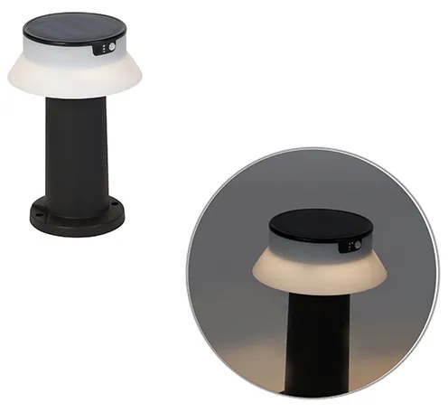 Lâmpada de exterior preta com LED e dimmer IP55 solar - Felice Moderno