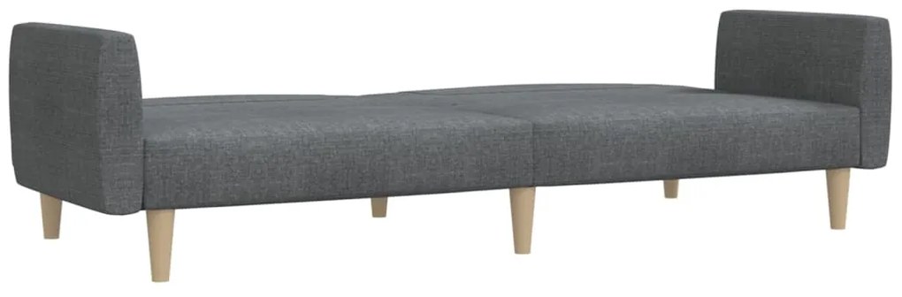 Sofá-cama de 2 lugares tecido cinzento-claro