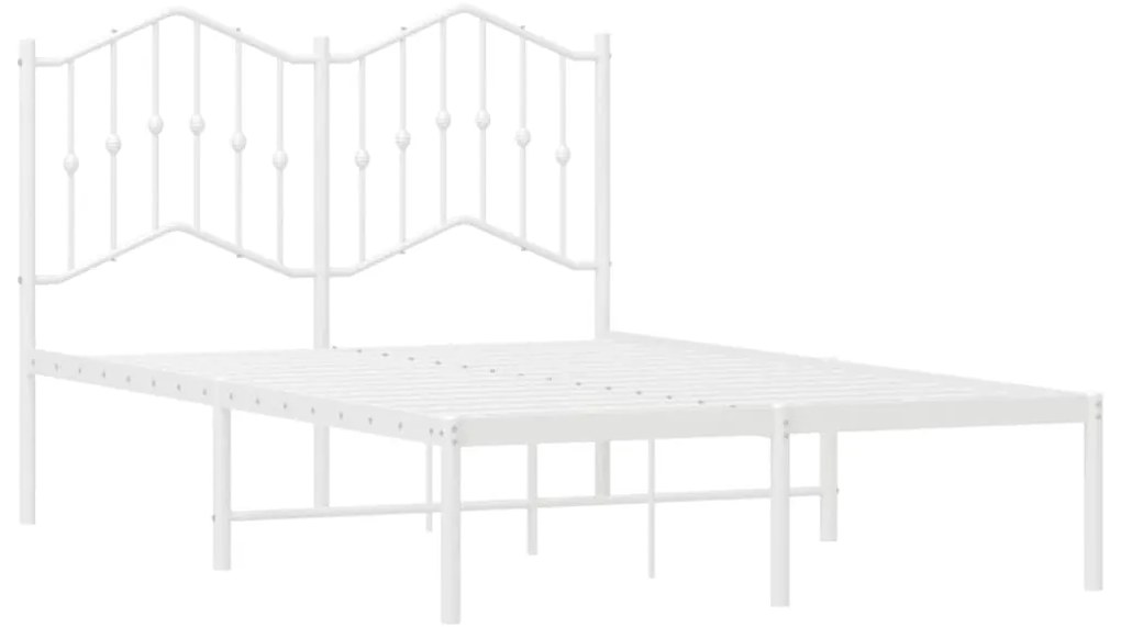 Estrutura de cama com cabeceira 120x200 cm metal branco