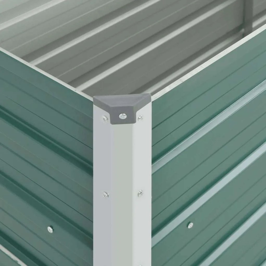 Canteiro elevado de jardim aço galvanizado 160x40x77 cm verde