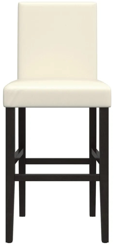 Cadeiras de bar 2 pcs seringueira maciça e couro artificial