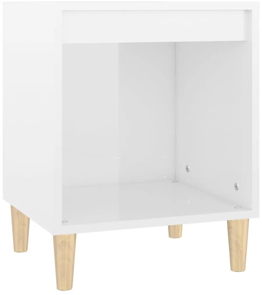 Mesas de cabeceira 2 pcs 40x35x50 cm branco brilhante