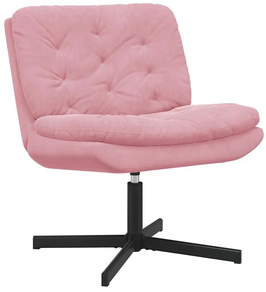Cadeira Relaxante Giratória Rosa 63 x 75 x 76 cm Veludo