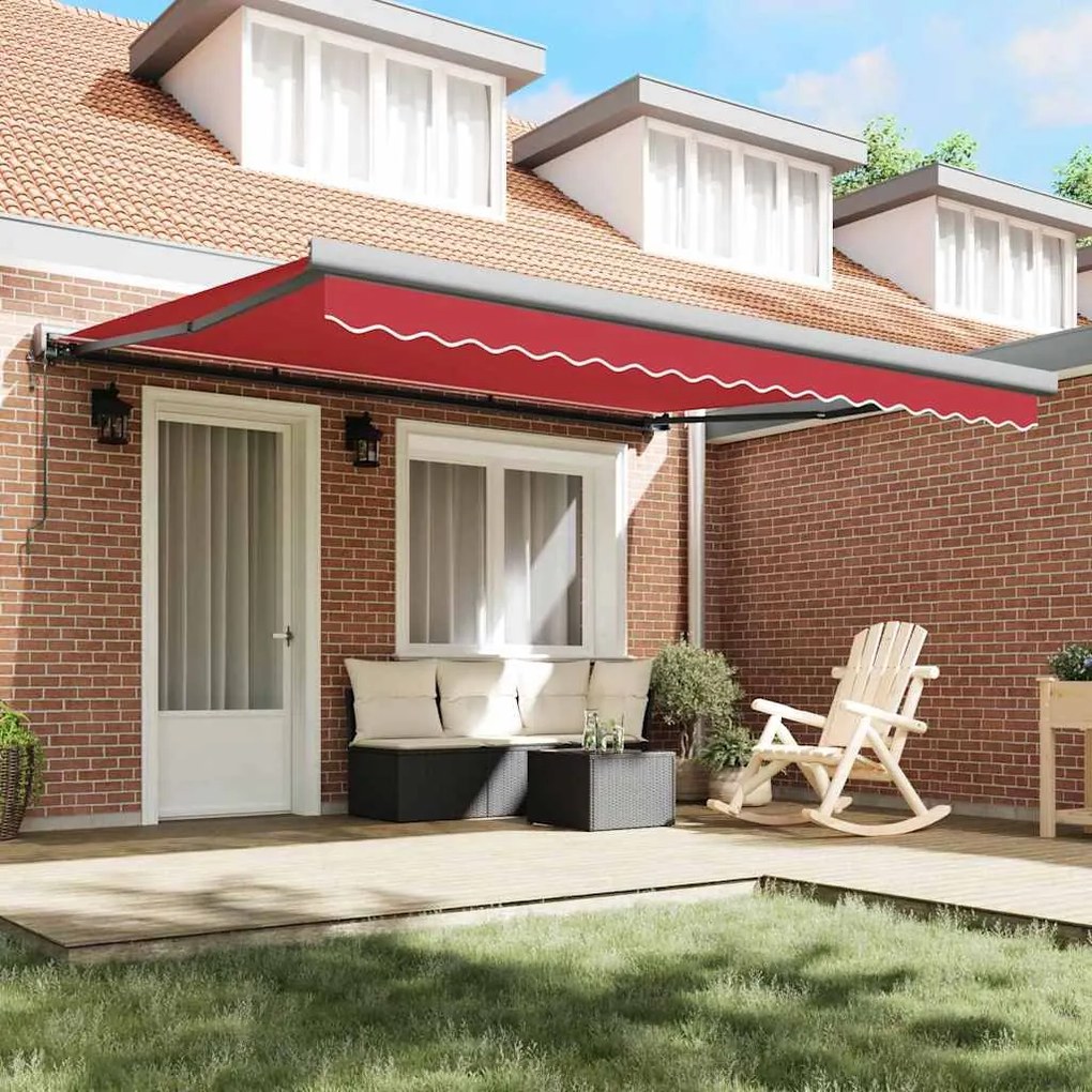 Toldo Retrátil Automático Vermelho 400x300 cm