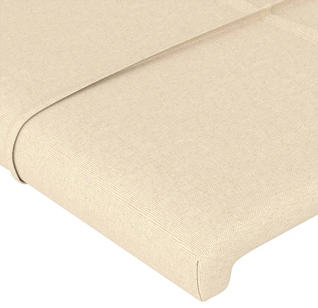 Cabeceira de cama c/ luzes LED tecido 163x16x78/88 cm cor creme