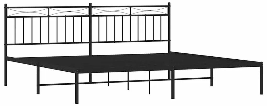 Estrutura de cama com cabeceira 193x203 cm metal preto