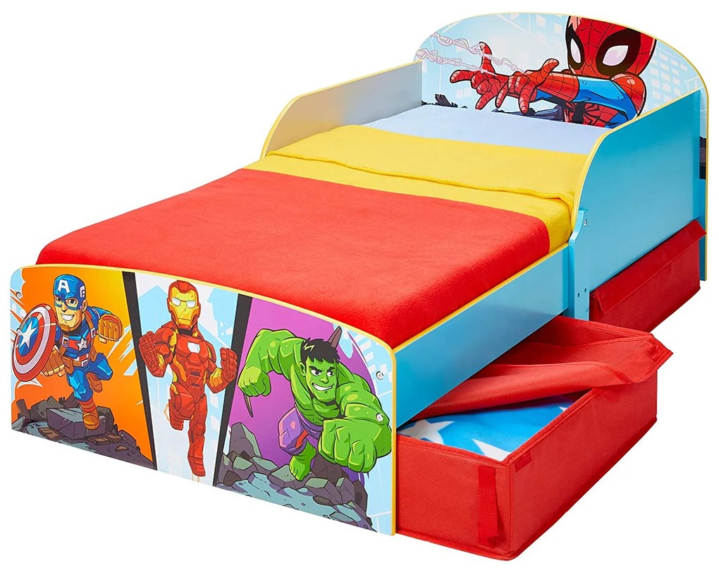 Cama infantil Superherois + COLCHÃO E ALMOFADA 140 cm x 70 cm