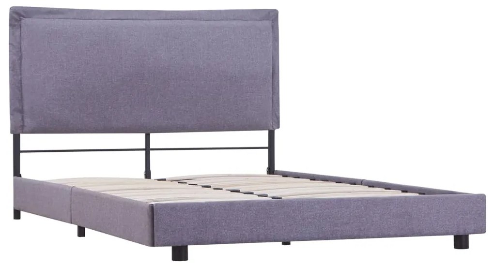 Estrutura de cama 140x200 cm tecido cinzento-claro