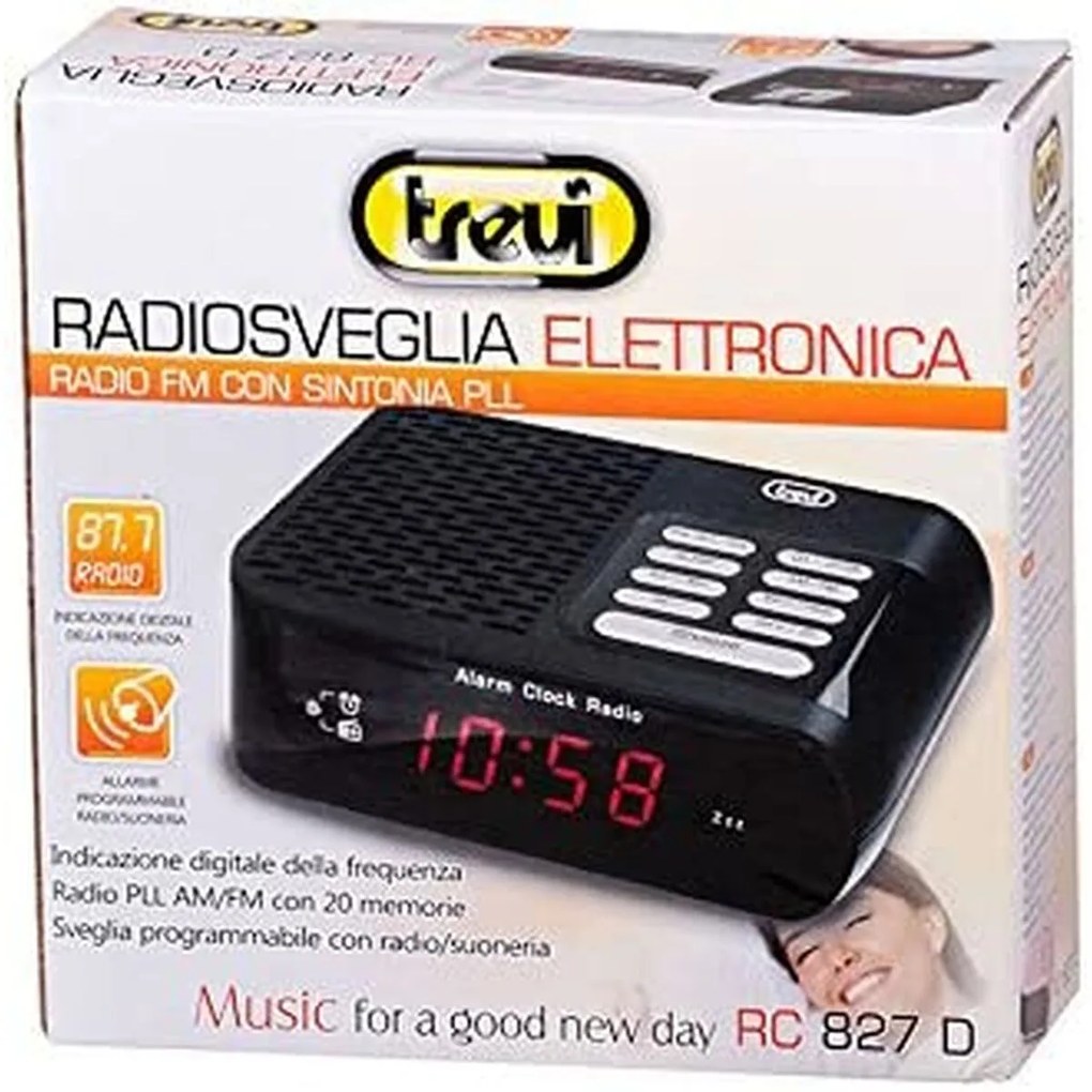 Rádio Despertador Trevi RC827DBK Preto