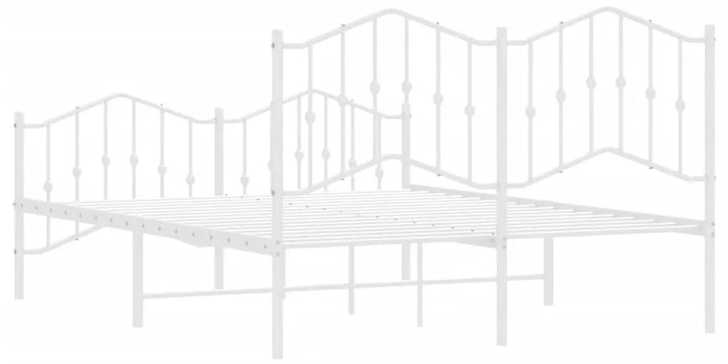 Estrutura de cama com cabeceira e pés 150x200 cm metal branco