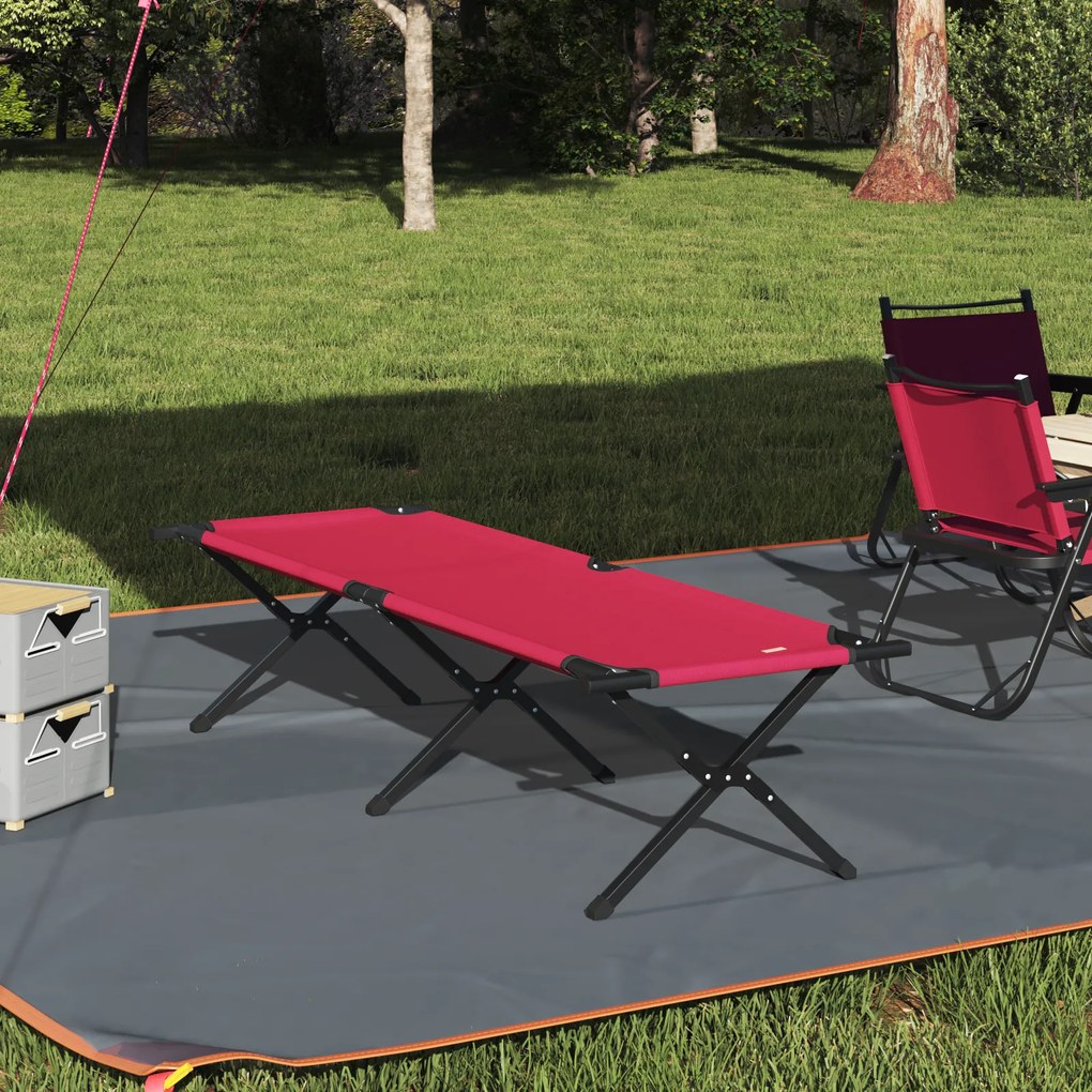 vidaXL Cama de Sol Dobrável com Bolsa de Transporte Vermelha Tecido Oxford 600D