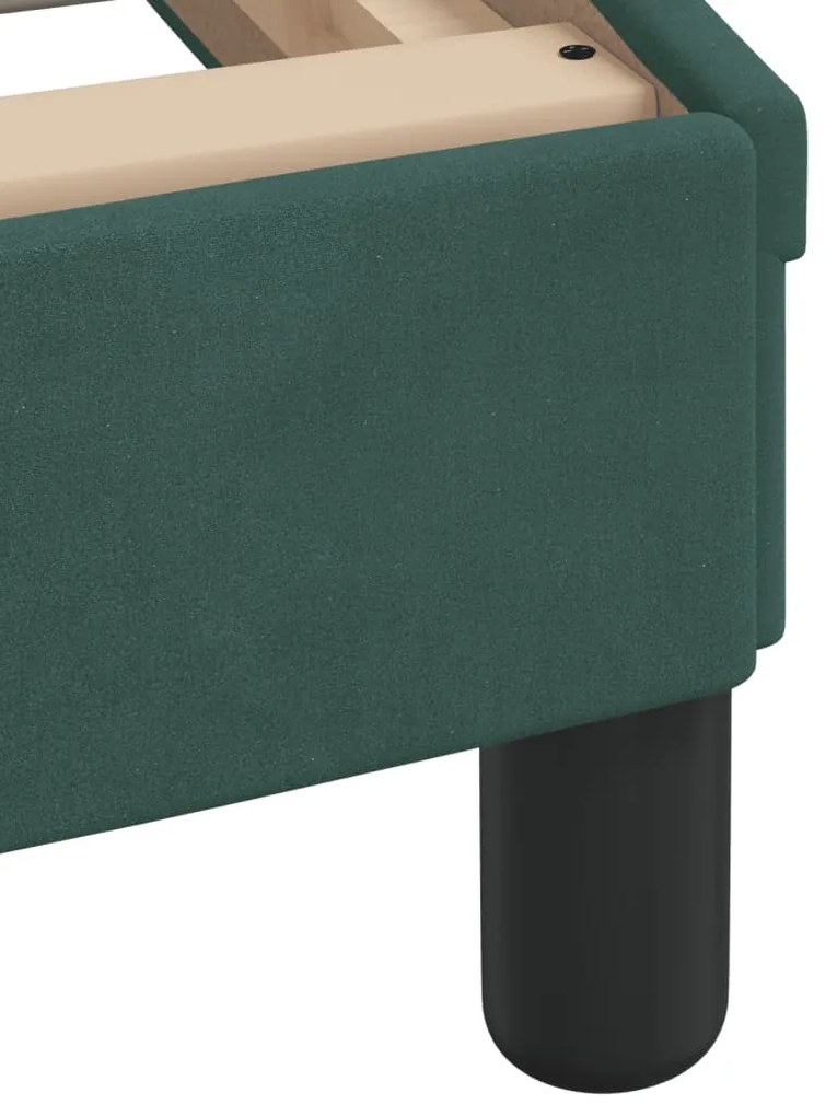 Estrutura de cama sem colchão 90x200 cm veludo verde-escuro