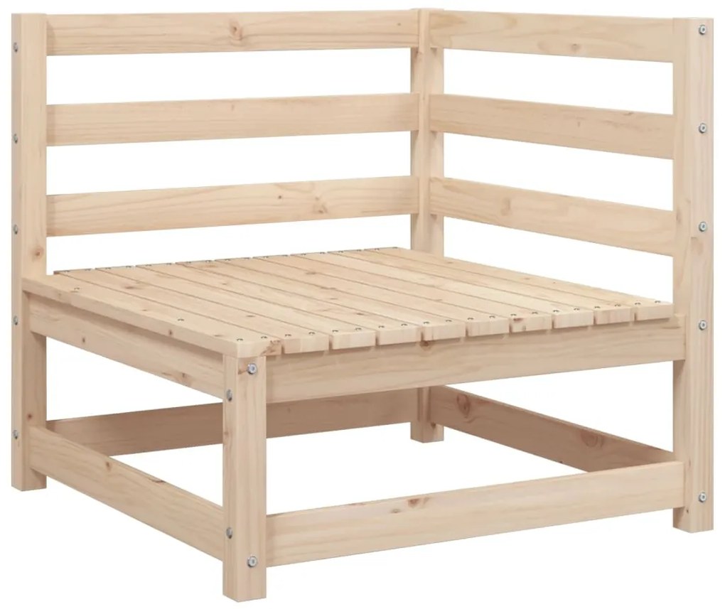 4 pcs conjunto sofás de jardim madeira de pinho maciça