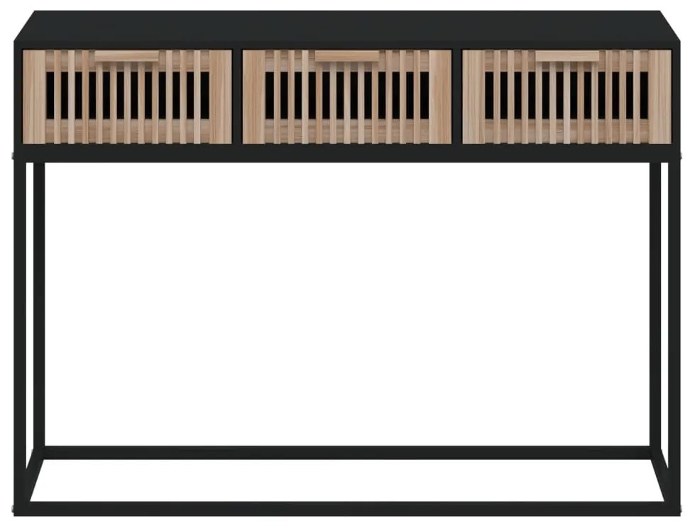 Mesa consola 105x30x75 cm derivados de madeira e ferro preto