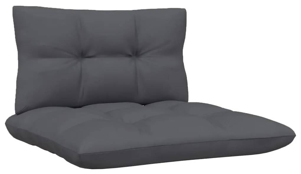 4 pcs conjunto lounge de jardim c/ almofadões pinho antracite