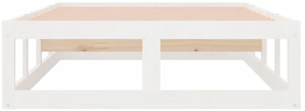 Estrutura de cama 90x200 cm madeira maciça branco