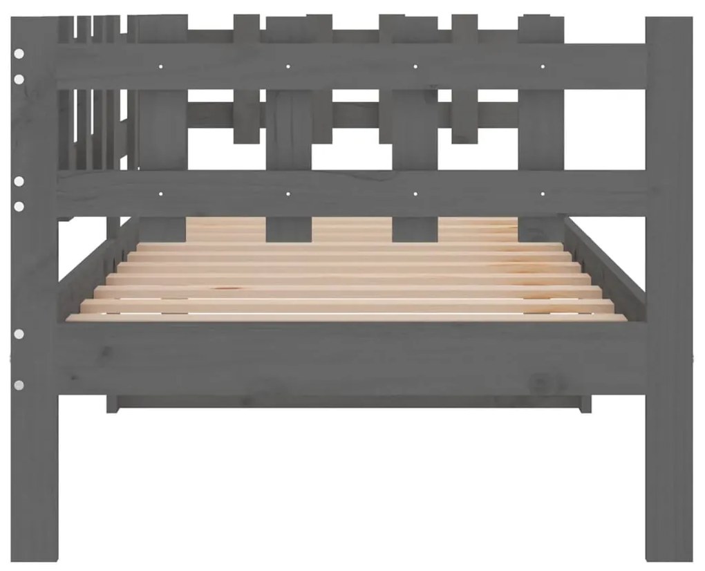 Sofá-cama 90 x 200 cm madeira de pinho maciça cinzento