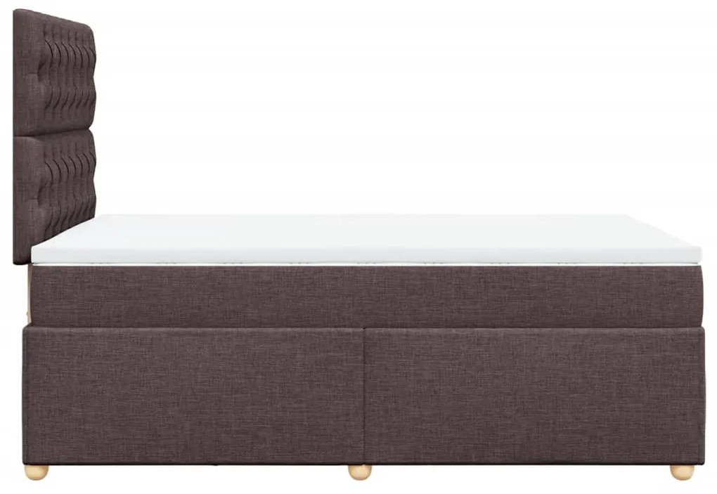 Cama boxspring com colchão 120x190 cm tecido castanho-escuro