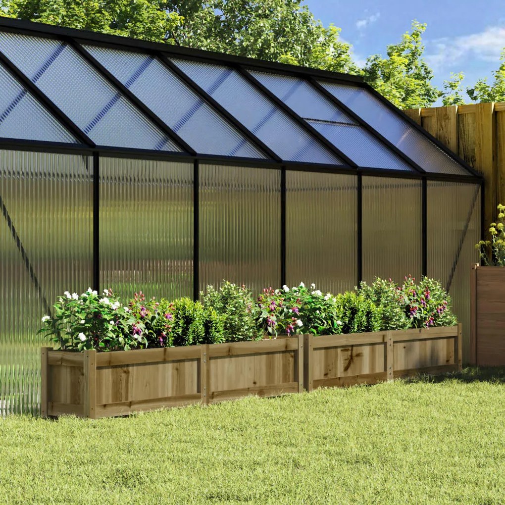 vidaXL Vasos/floreiras de jardim 2 pcs madeira de pinho impregnada