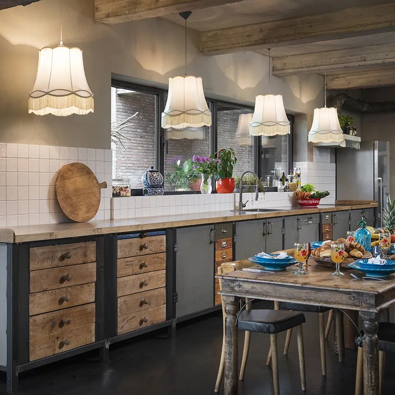 Conjunto de 4 Pendentes Retro Creme 45 cm - Granny