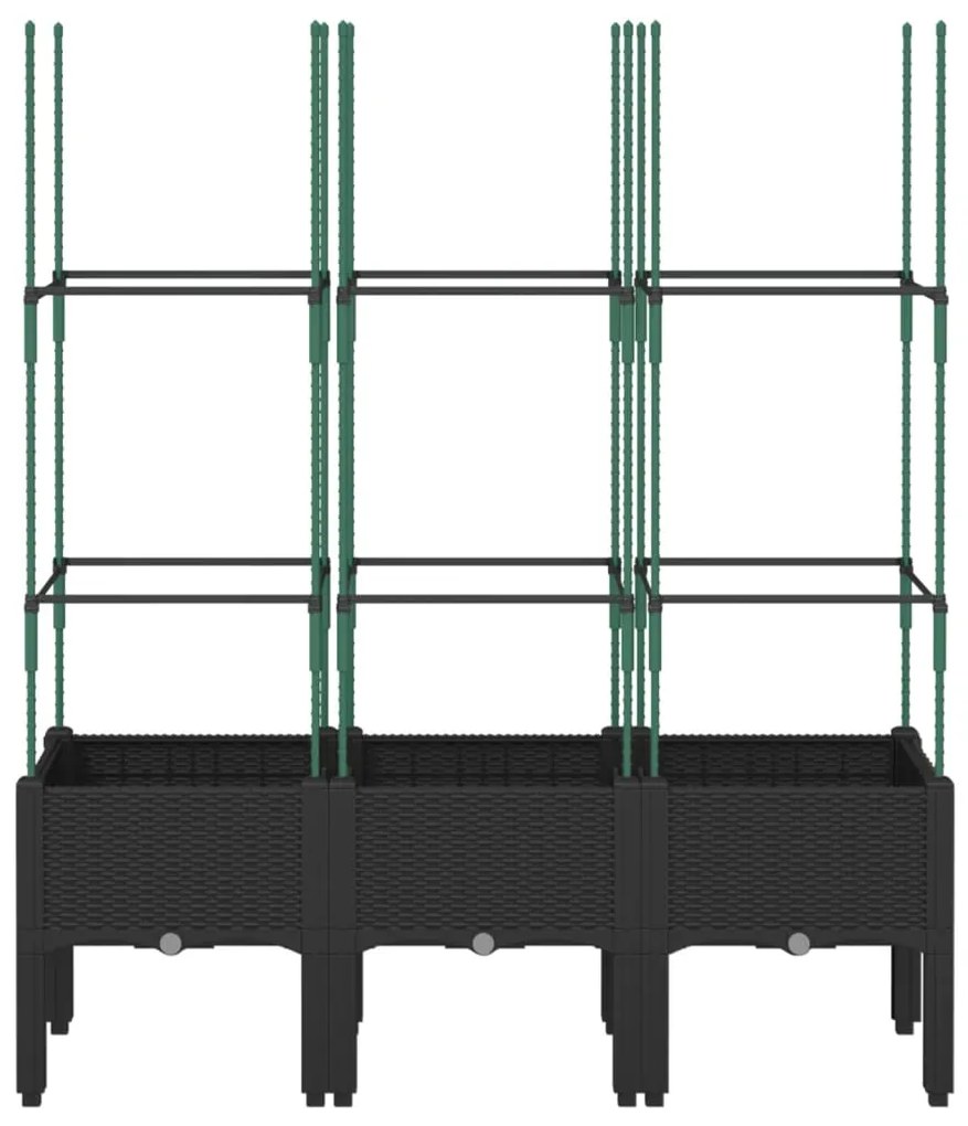 Vaso/floreira de jardim c/ treliça 120x40x142,5 cm PP preto