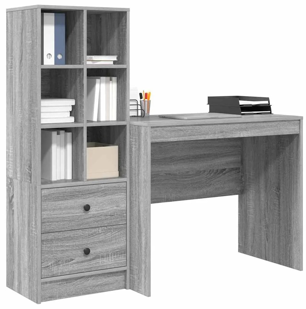 Mesa com Armazenamento Cinza Sonoma Aglomerado de partículas