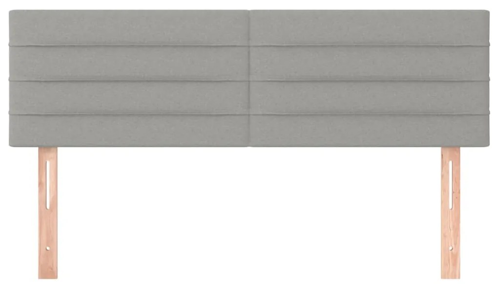 Cabeceira de cama 2 pcs tecido 72x5x78/88 cm cinzento-claro