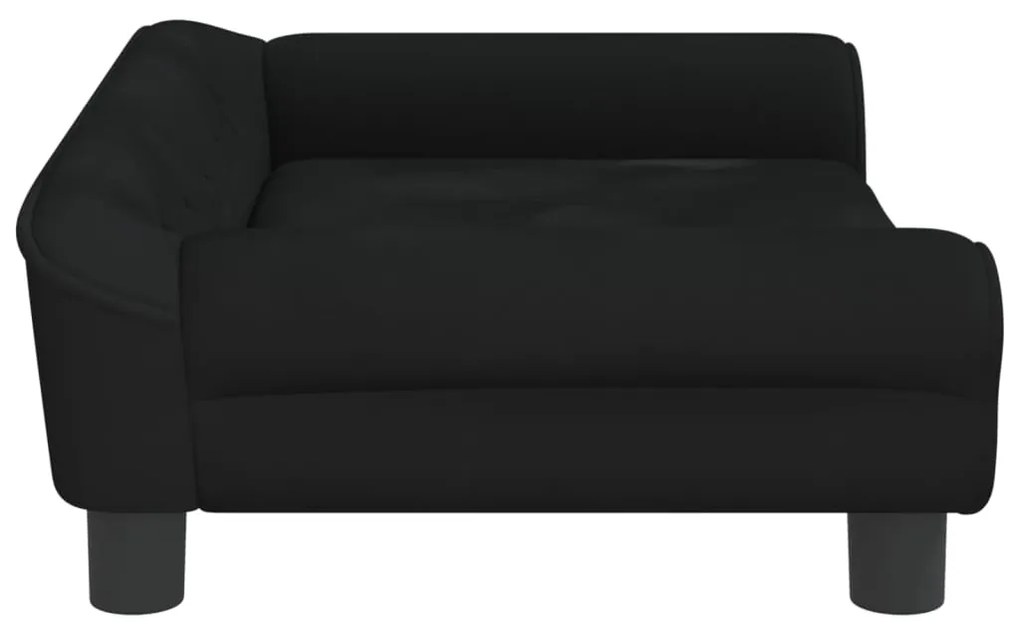 Sofá infantil 70x45x26 cm veludo preto