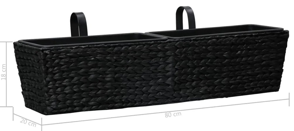 Floreiras de pendurar 2 pcs jacinto de água preto