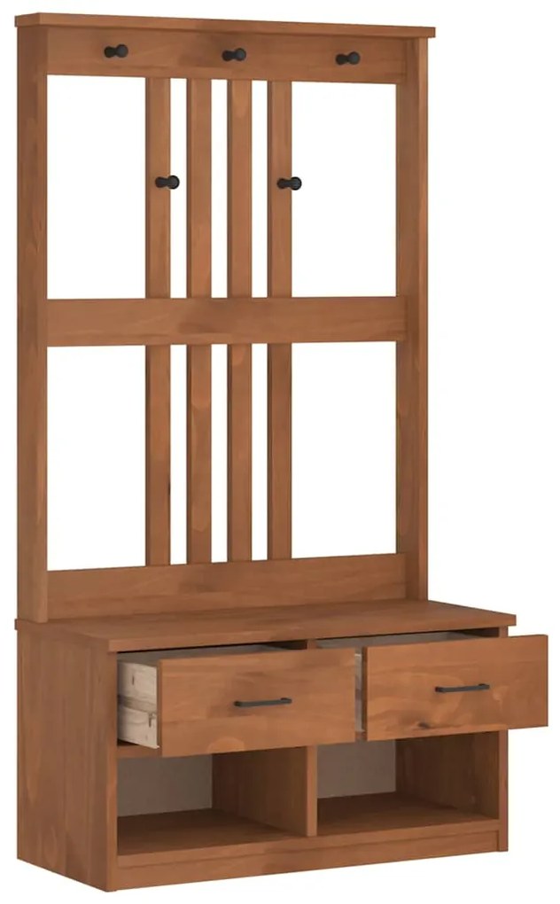 Árvore de Hall SANDENS 87x40x159,5 cm Madeira Maciça de Pinho