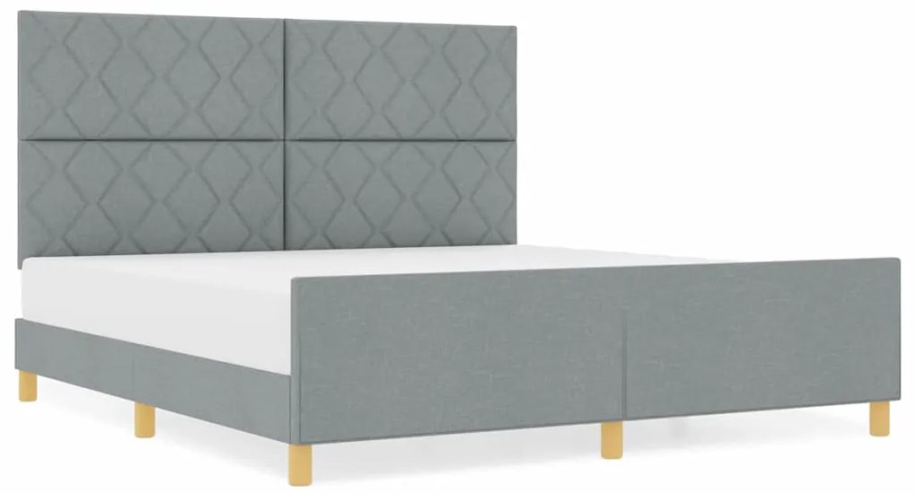 Estrutura de Cama vidaXL em Cinza Claro, 180x200 cm, Tecido