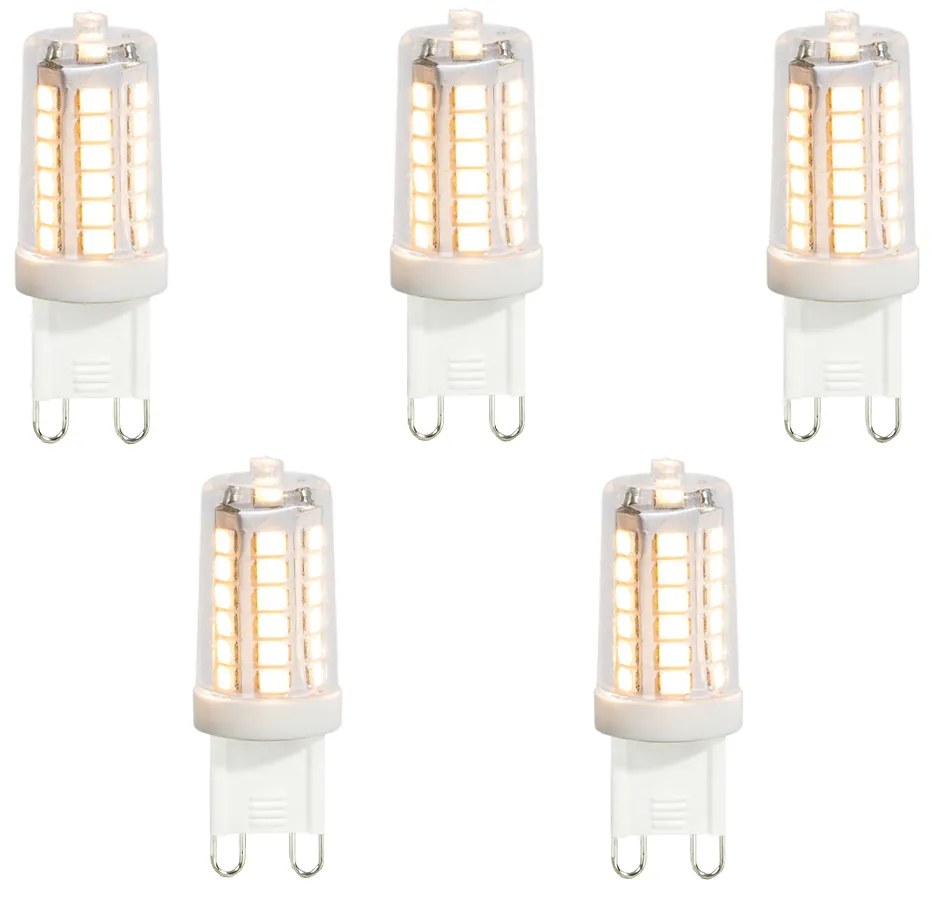 Conjunto de 5 lâmpadas LED G9 transparentes 3,5W 480 lm 3000K