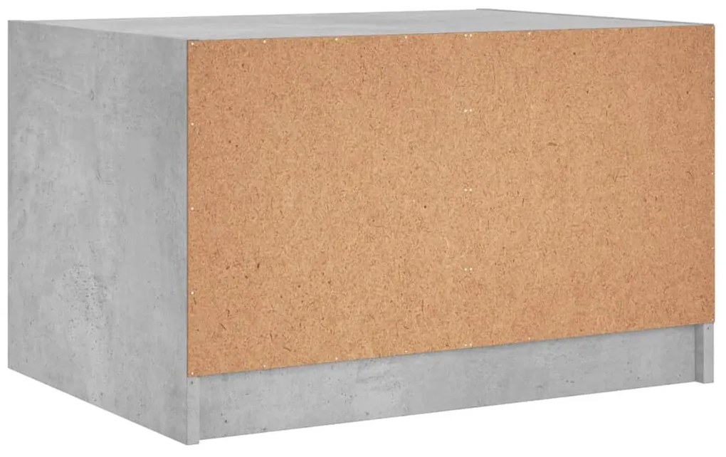 Mesa de centro c/ portas de vidro 68x50x42 cm cinza cimento