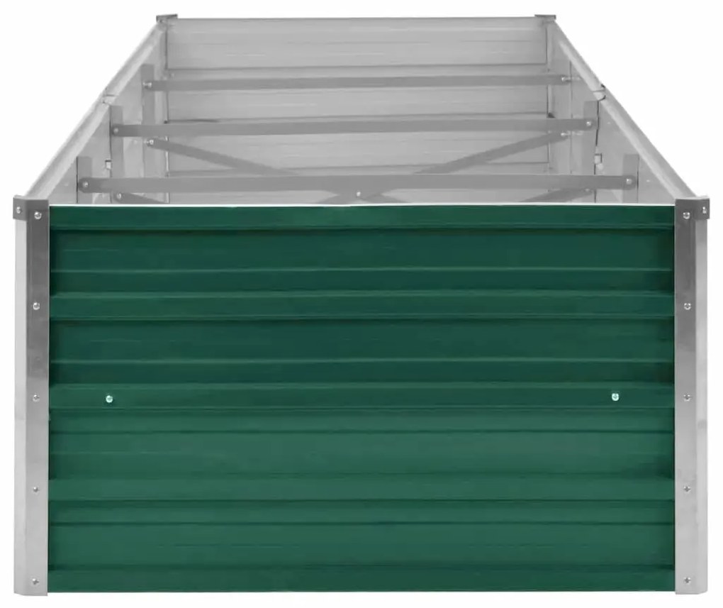 Canteiro elevado de jardim aço galvanizado 320x80x45 cm verde