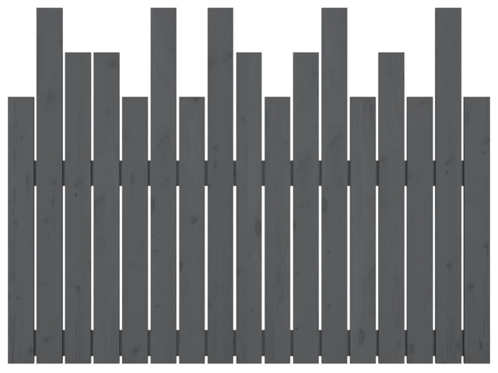 Cabeceira de parede 108x3x80 cm madeira de pinho maciça cinza