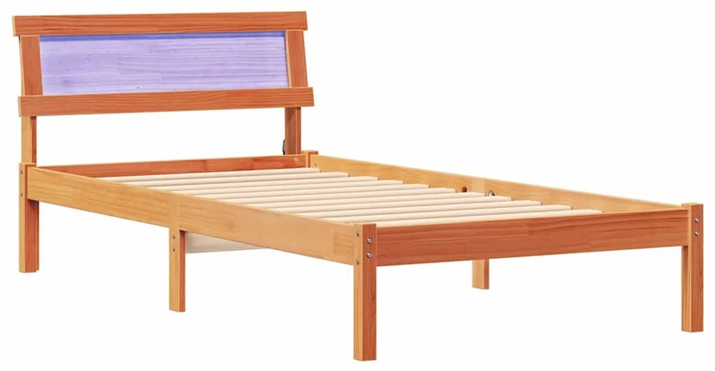 Estrutura da Cama Castanho-mel 90 x 190 cm Madeira de Pinheiro