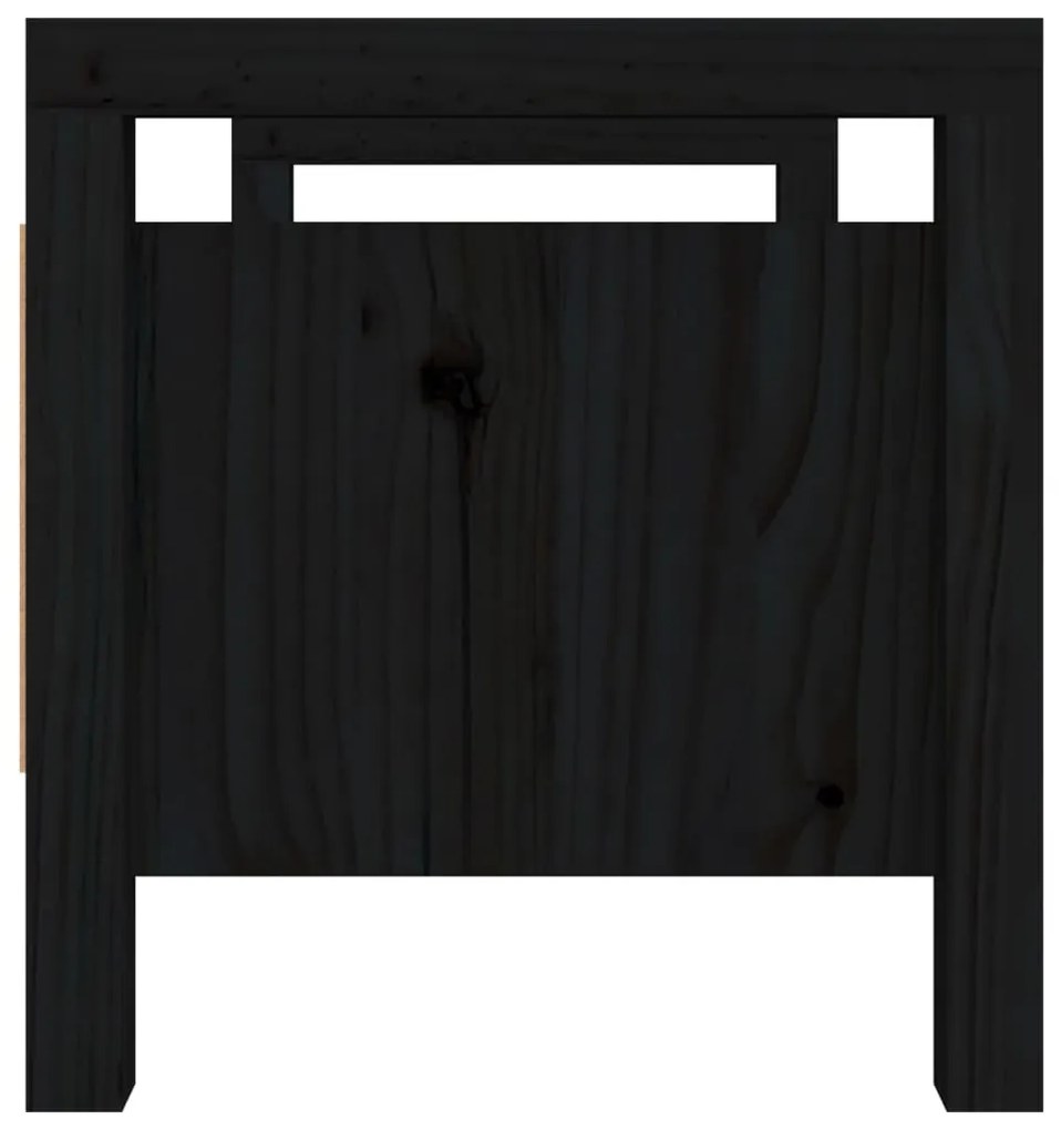 Banco de corredor 80x40x43 cm madeira de pinho maciça preto