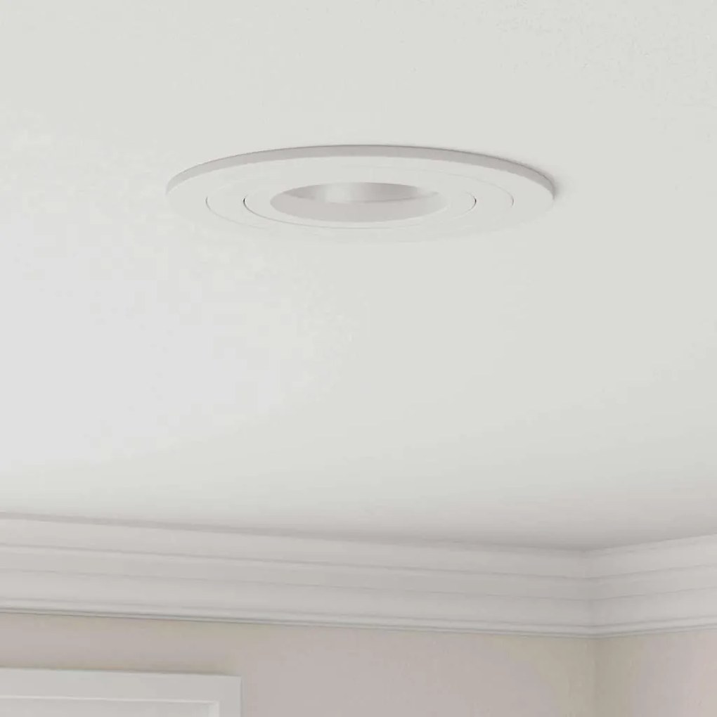 vidaXL Spotlights Embutidos 12 pcs Redondo GU10 Branco Ø91 mm
