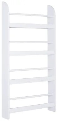 HOMCOM Estante de Parede Livros 4 Prateleiras Escritório Dormitório Entrada Design Moderno Funcional 56x12x113 cm Branco Elegante | Aosom Portugal
