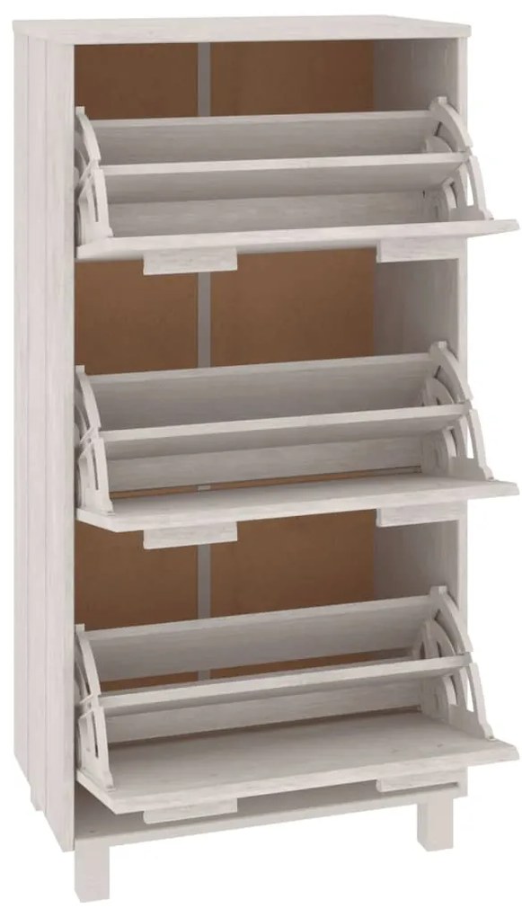 Sapateira HAMAR 59,5x35x117 cm pinho maciço branco