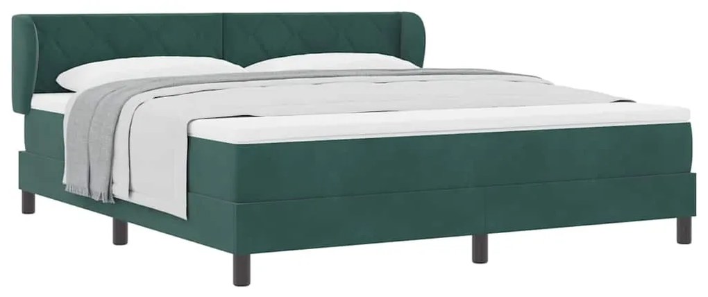Cama Box Spring com Colchão VidaXL Verde Escuro 180x200 cm Veludo