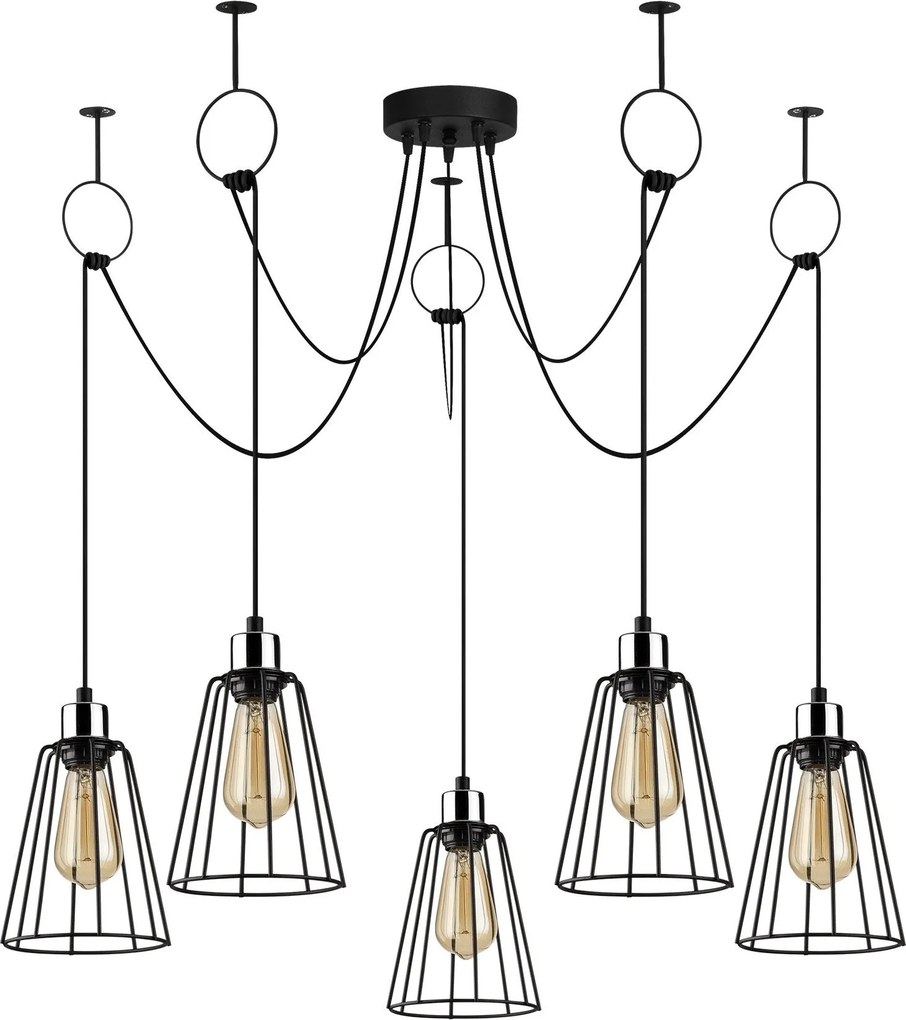 Chandelier Tel – Preto – Diâmetro 115 cm, Altura 130 cm