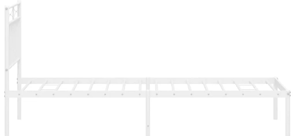 Estrutura de cama com cabeceira 80x200 cm metal branco