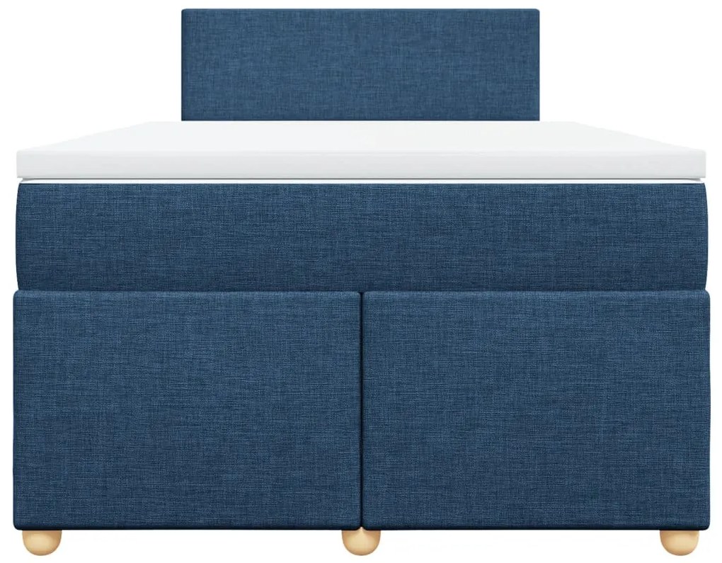 Cama com molas/colchão 120x200 cm tecido azul
