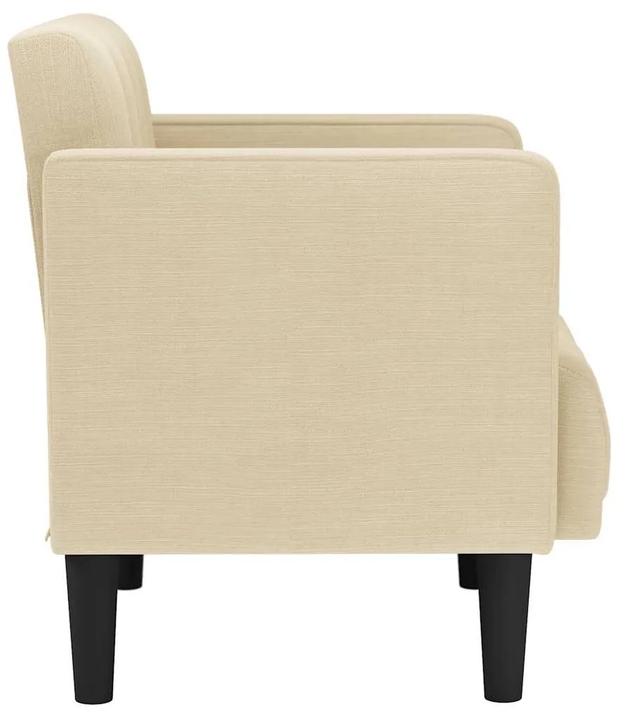 Poltrona com apoio de braços 53 cm tecido creme