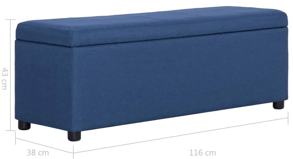 Banco c/ compartimento de arrumação 116 cm poliéster azul